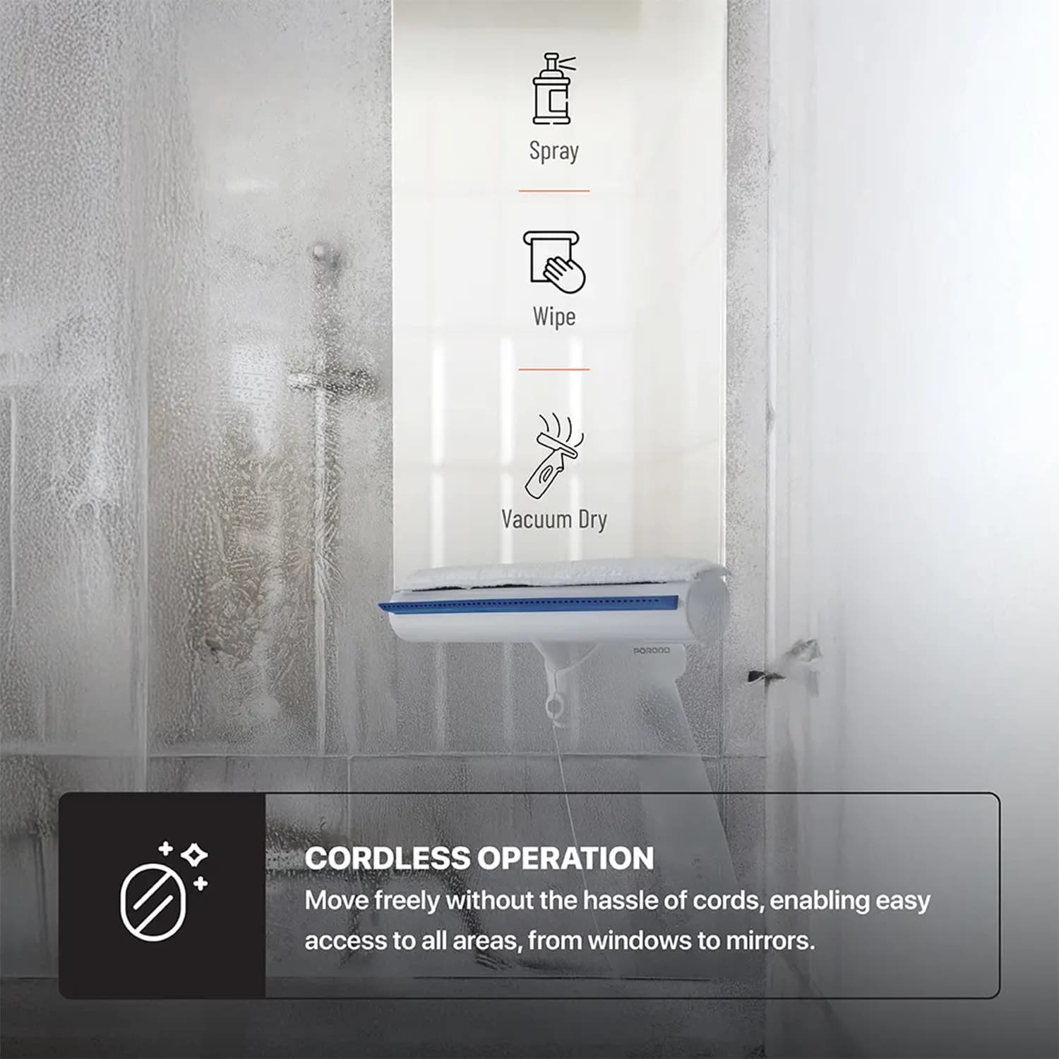 شیشه پاک کن شارژی پرودو Handheld Window Cleaner — تصویر ۶