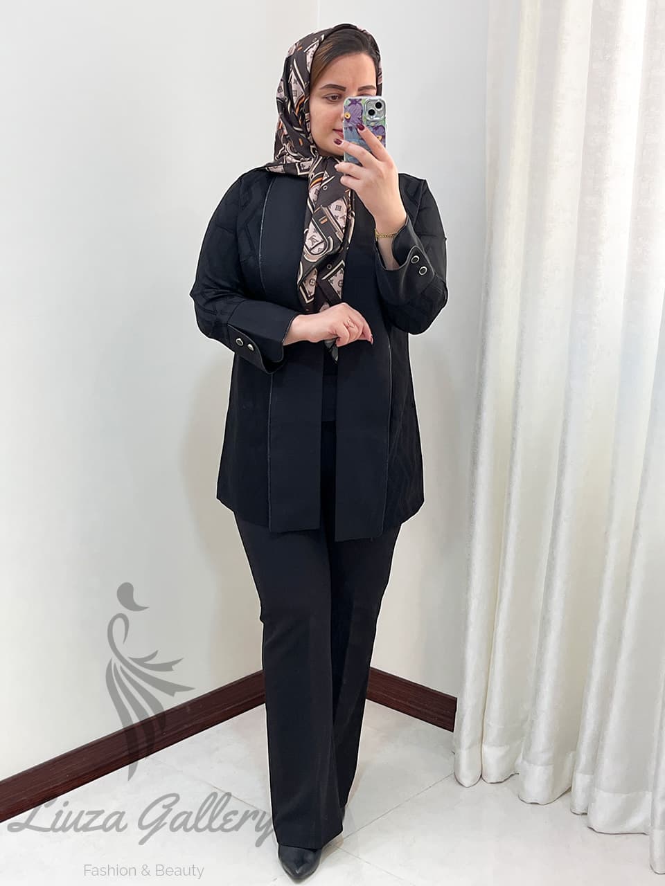 مانتو مازراتی یقه شالی