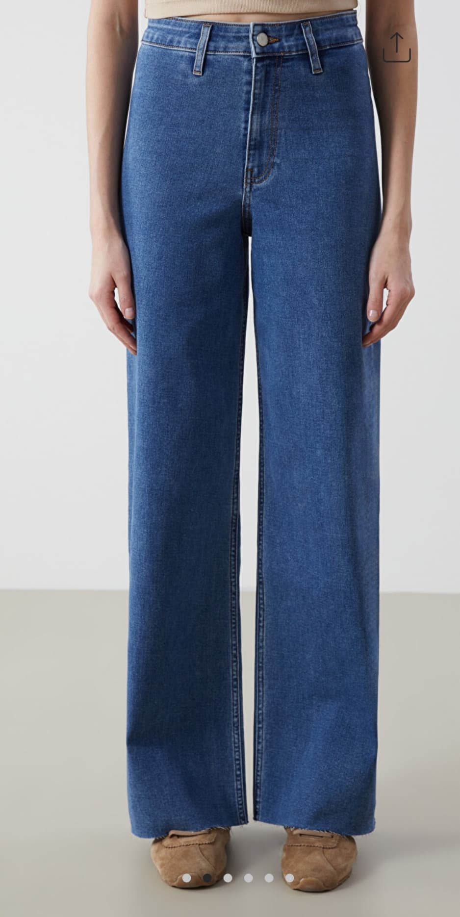 شلوار جین زنانه ال‌سی وایکیکی LC Waikiki -مدلWide Leg دم پا برش خورده