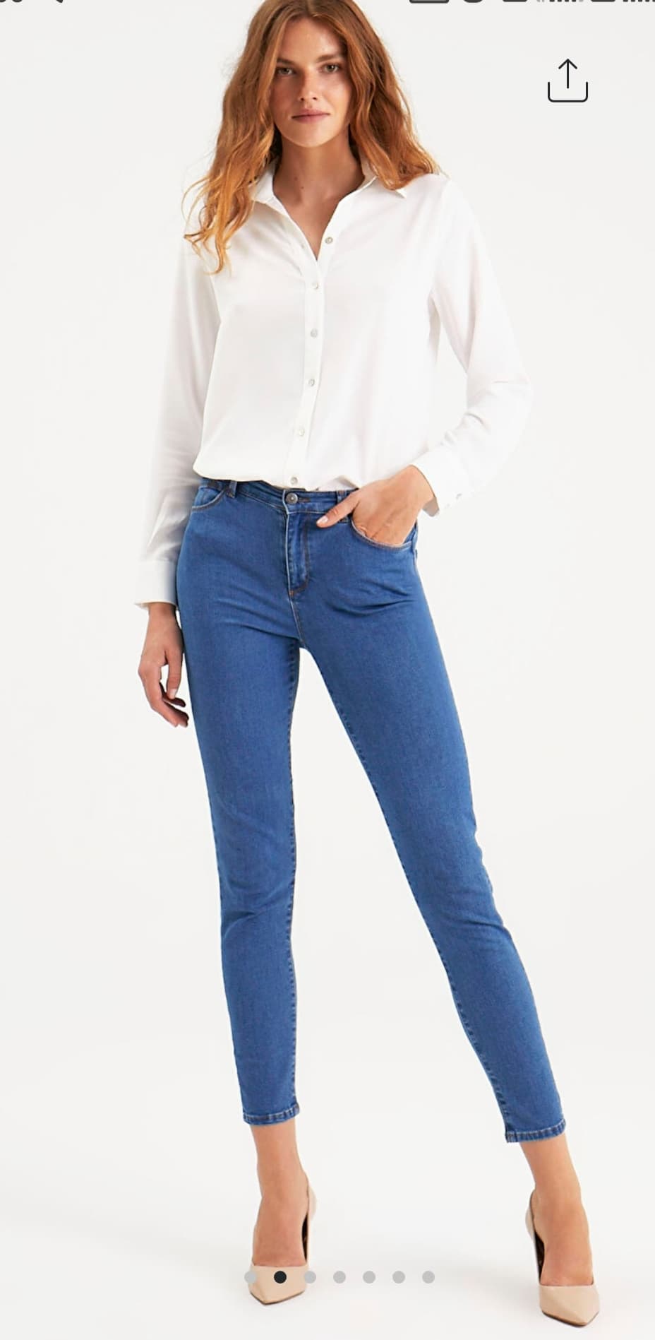 شلوار جین زنانه ال‌سی وایکیکی LC Waikiki -مدل اسکینی (Skinny) رنگ آبی متوسط