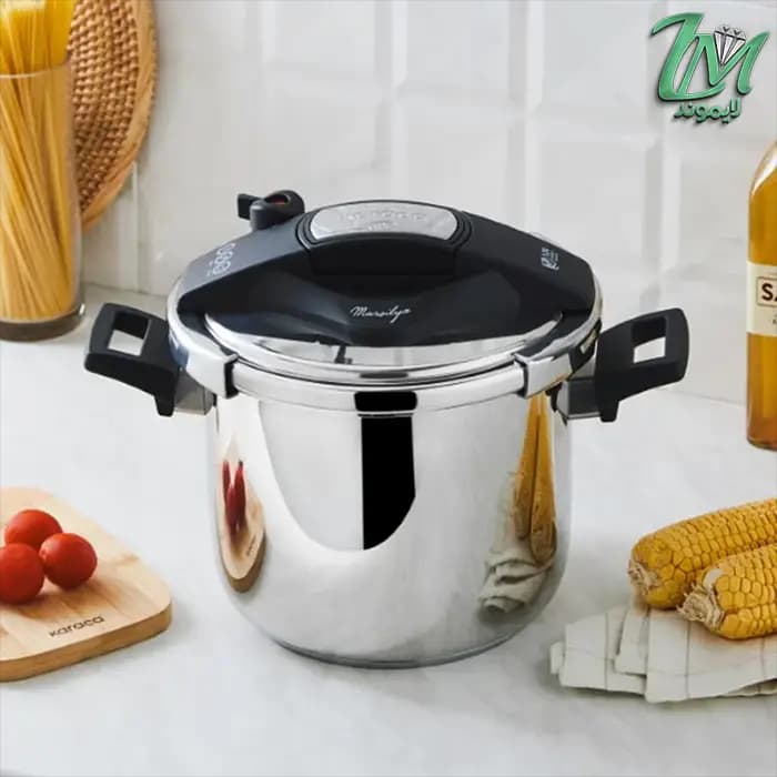 زودپز 7 لیتری استیل مشکی مارسی کاراجا — تصویر ۴