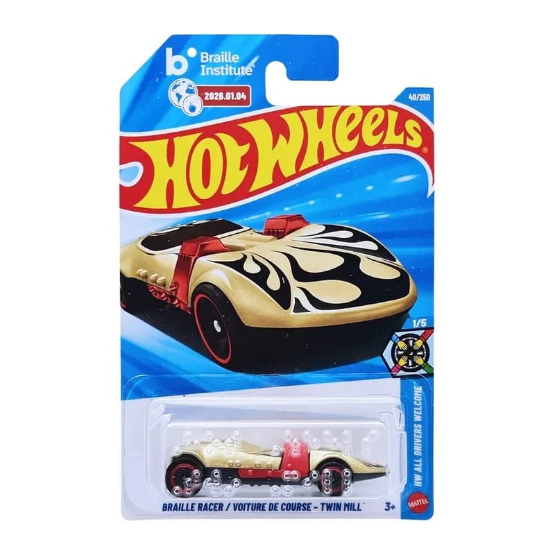ماشین هات ویلز مدل BRAILLE RACER//VOITURE DE COURSE-TWIN MILL