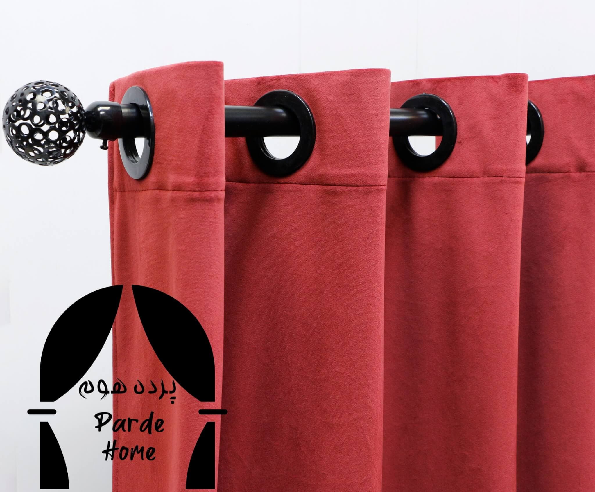 پرده آماده مخمل زرشکی