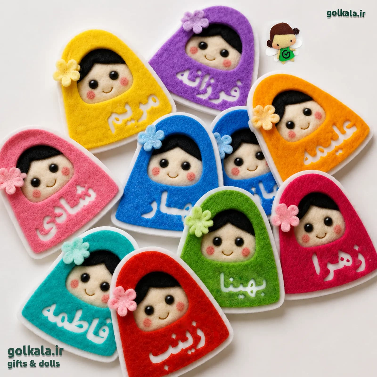 گیفت جشن اسم نمدی دخترانه مدل بهینا (با درج برش لیزری نام اختصاصی)