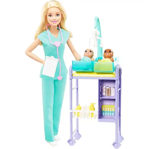 عروسک باربی بلوند مدل Barbie Baby Doctor کد GKH23 — تصویر ۷