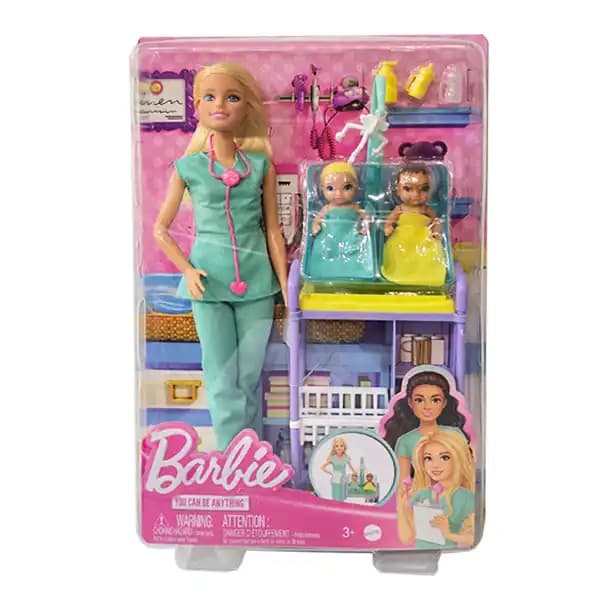 عروسک باربی بلوند مدل Barbie Baby Doctor کد GKH23