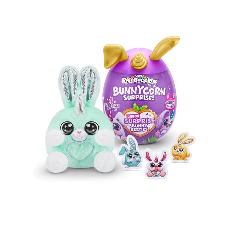 عروسک سورپرایزی رینبوکورنز RainBocoRns مدل Bunnycorn شاخ طلایی — تصویر ۹