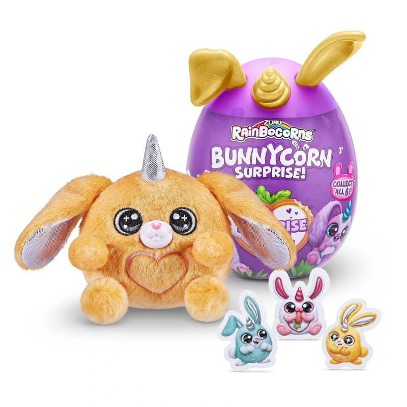 عروسک سورپرایزی رینبوکورنز RainBocoRns مدل Bunnycorn شاخ طلایی — تصویر ۵