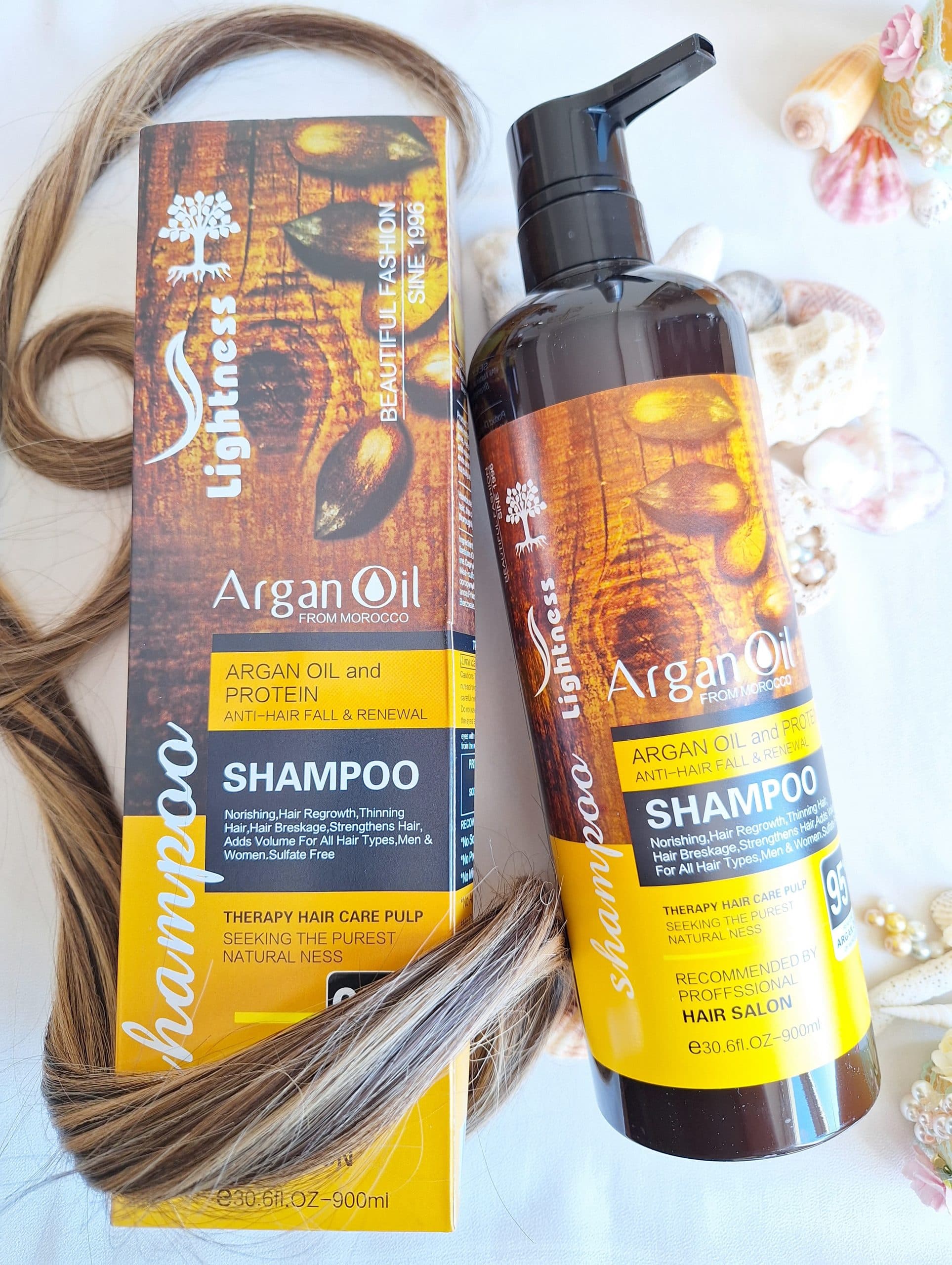 شامپو تقویت کننده آرگان لایتنس Lightness Shampoo Argan _ فری سولفات