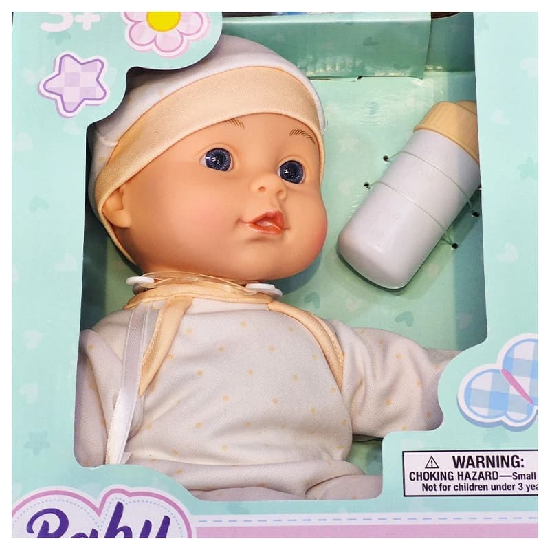 عروسک نوزاد مدل Baby Bella همراه با پستونک و شیشه شیر