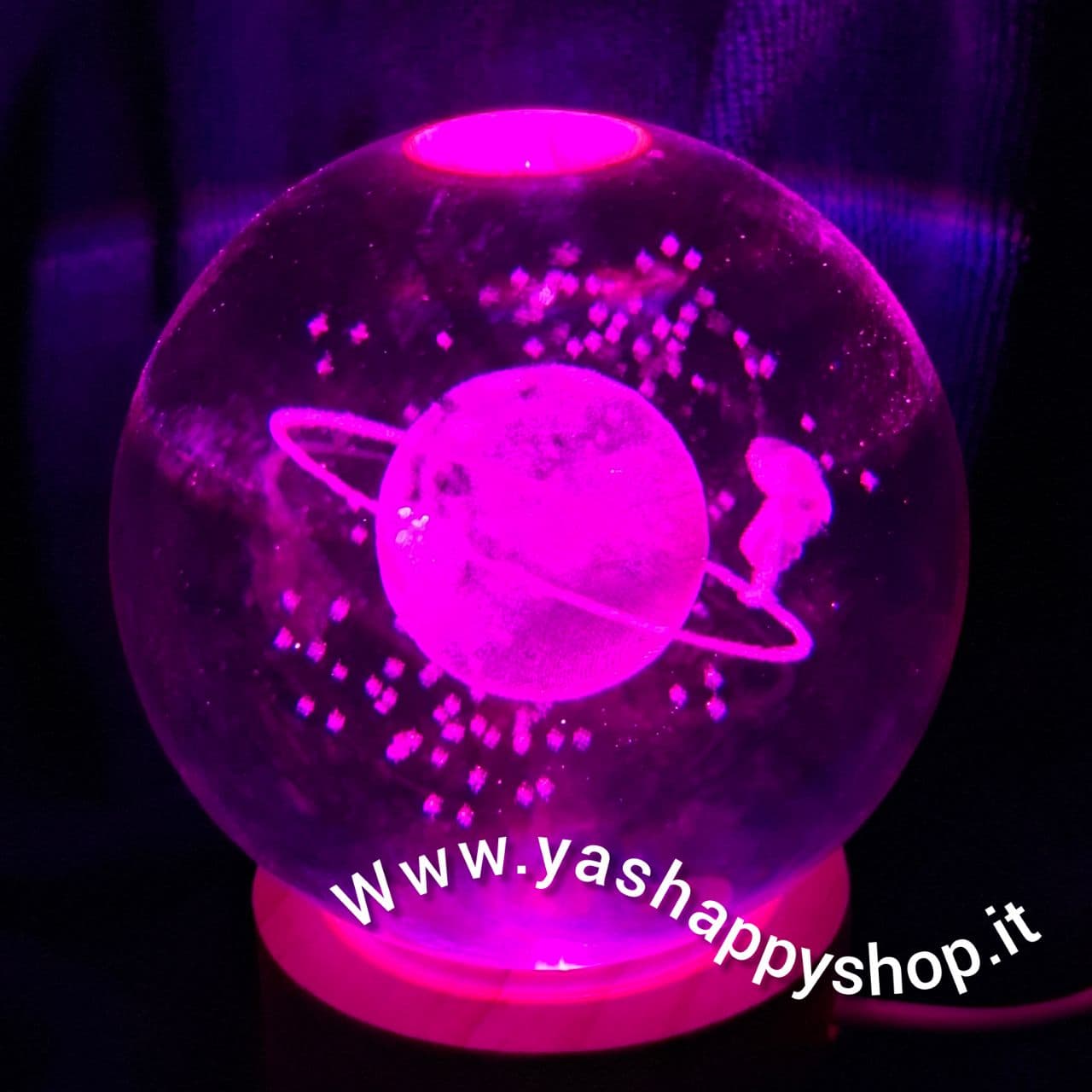 گوی کریستالی هفت رنگ طرح ماه