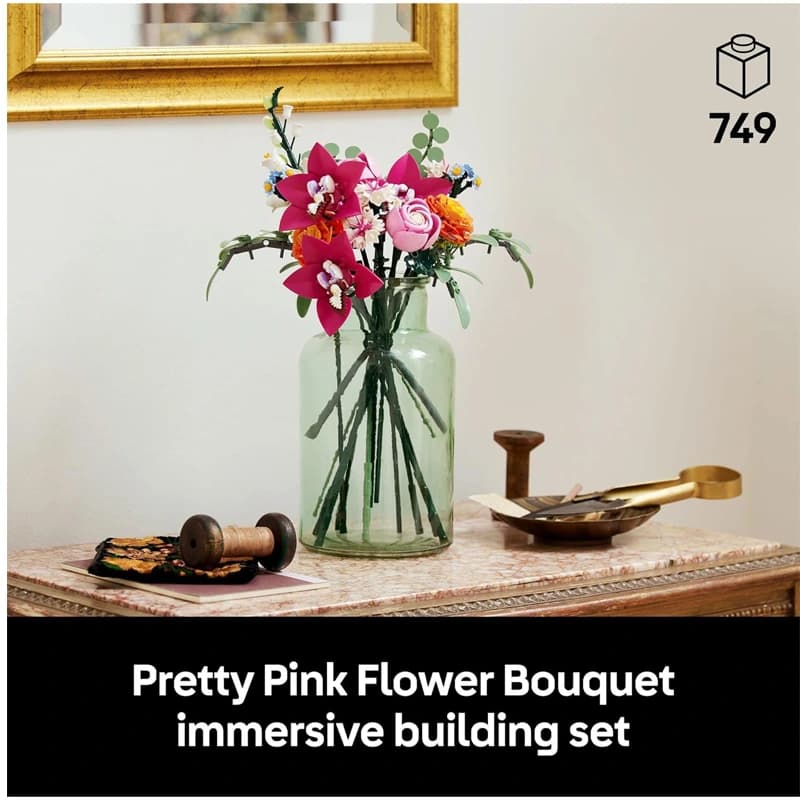 لگو Pretty Pink Flower Bouquet سری بوتانیکال کد 10342 — تصویر ۸