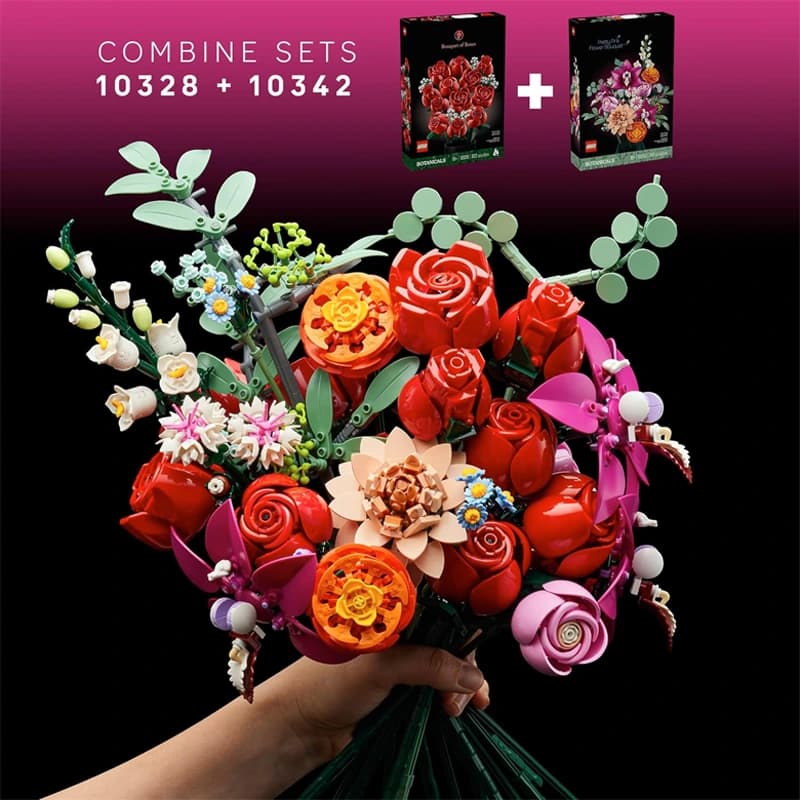 لگو Pretty Pink Flower Bouquet سری بوتانیکال کد 10342 — تصویر ۷