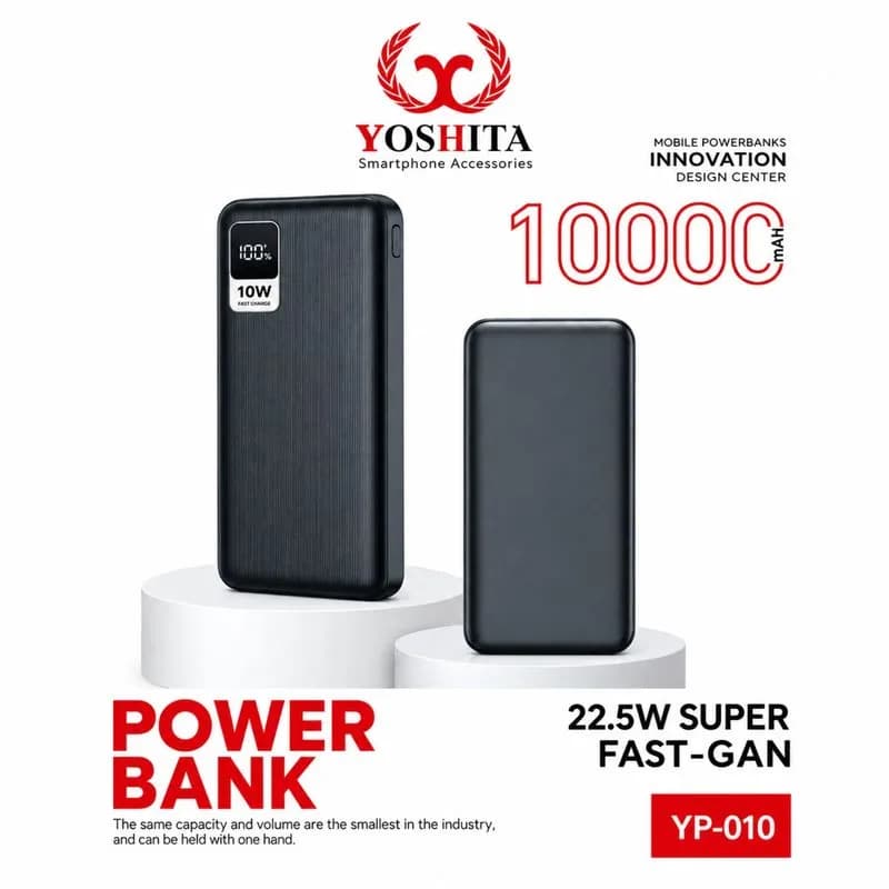 پاوربانک 22.5 وات یوشیتا مدل YP-010 ظرفیت 10000 میلی آمپر — تصویر ۲