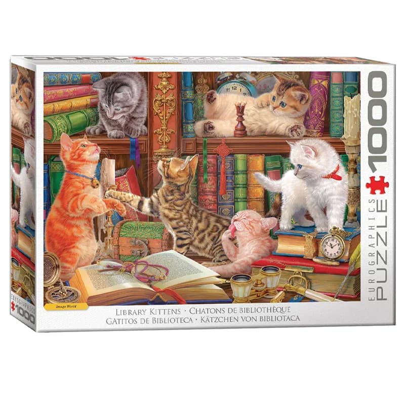 پازل 1000 تکه یوروگرافیک طرح Library kittens کد 5913