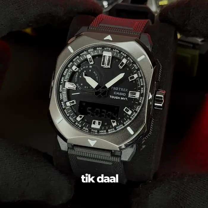 ساعت جی شاک پرو ترک فلزی مشکی بند مشکی | G-SHOCK PRO TREK