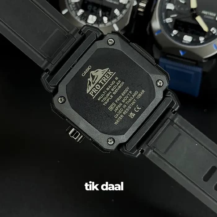 ساعت جی شاک پرو ترک فلزی بند چریکی مشکی | G-SHOCK PRO TREK — تصویر ۳