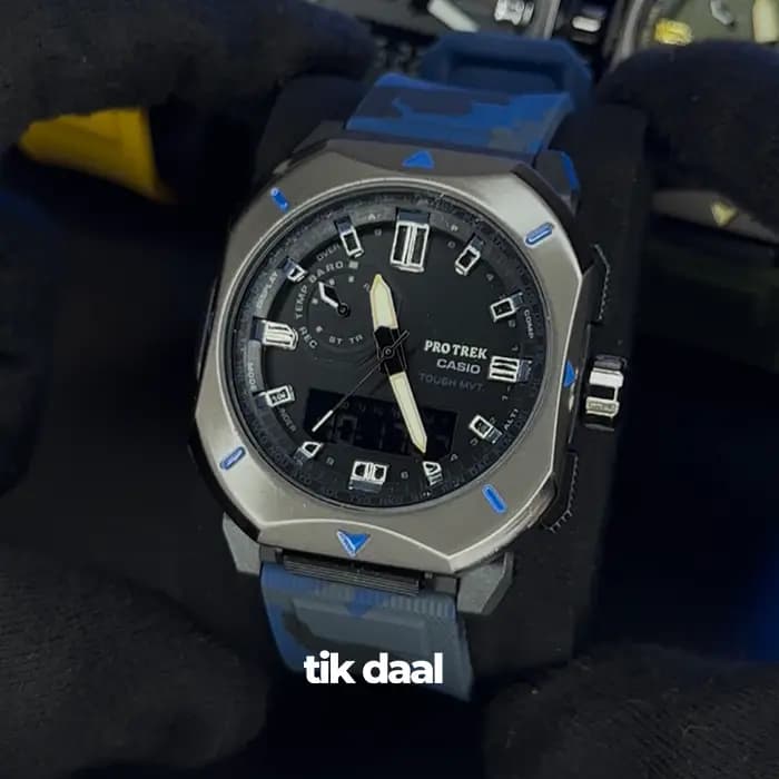 ساعت جی شاک پرو ترک فلزی بند چریکی آبی | G-SHOCK PRO TREK