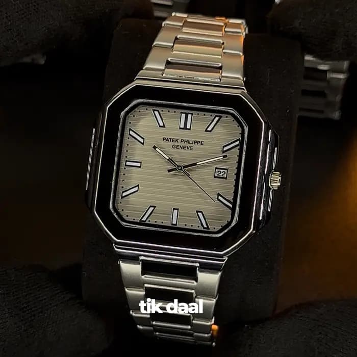 ساعت پتک فیلیپ مدل کوبیتوس نقره ای صفحه طوسی | patek philippe