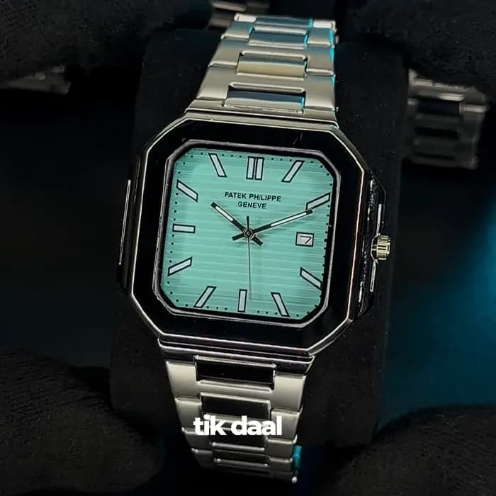 ساعت پتک فیلیپ مدل کوبیتوس نقره ای صفحه تیفانی | patek philippe