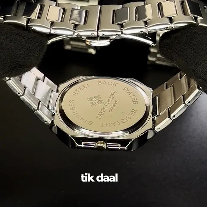 ساعت پتک فیلیپ مدل کوبیتوس نقره ای صفحه سفید | patek philippe — تصویر ۵