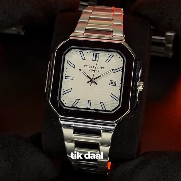 ساعت پتک فیلیپ مدل کوبیتوس نقره ای صفحه سفید | patek philippe — تصویر ۲