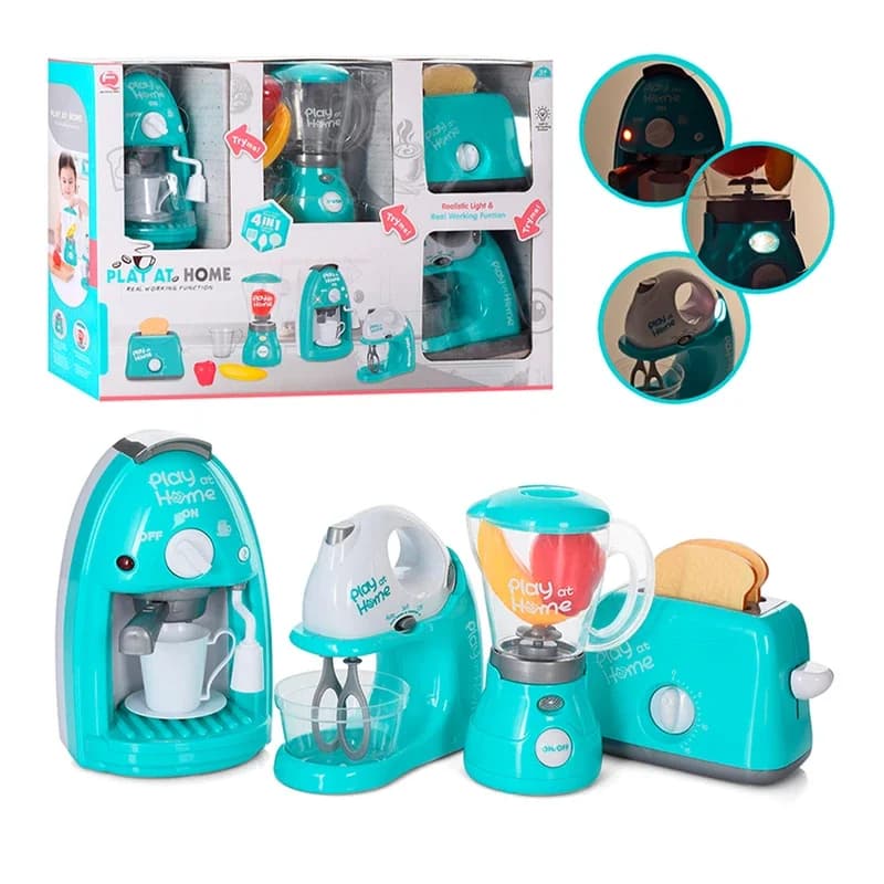 ست اسباب بازی 4 عددی لوازم آشپزخانه مدل Pretend Kitchen کد QF2575G