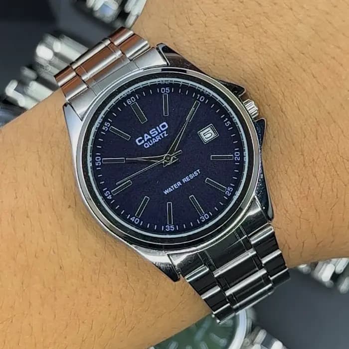 ساعت کاسیو استیل صفحه سرمه ای | casio