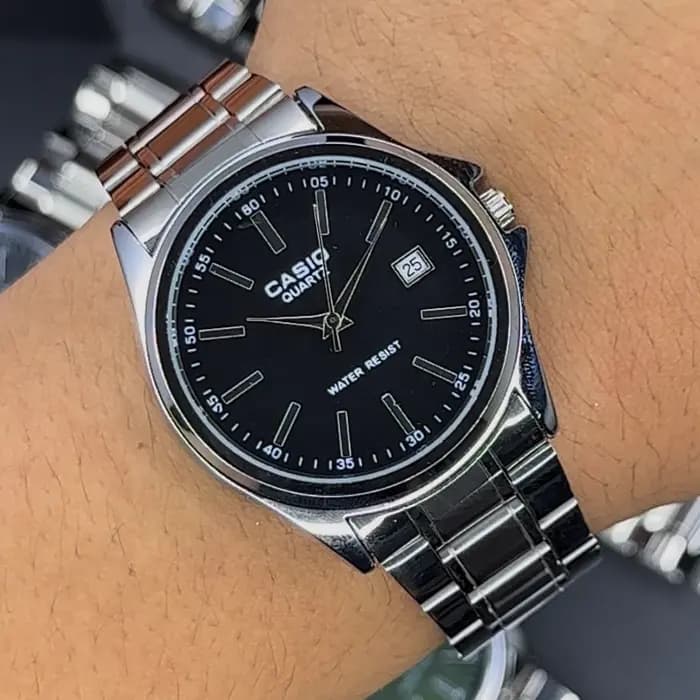 ساعت کاسیو استیل صفحه مشکی | casio