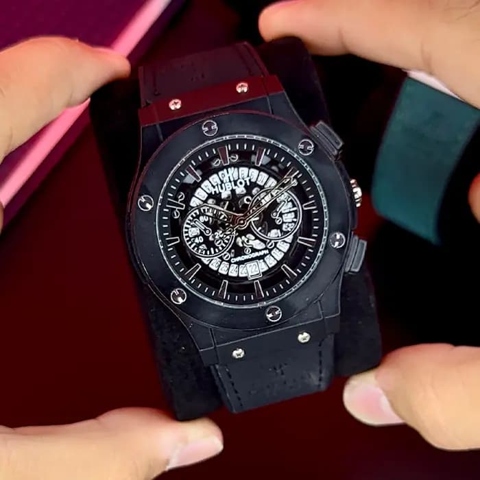 ساعت هابلوت مردانه مشکی بند مشکی | HUBLOT