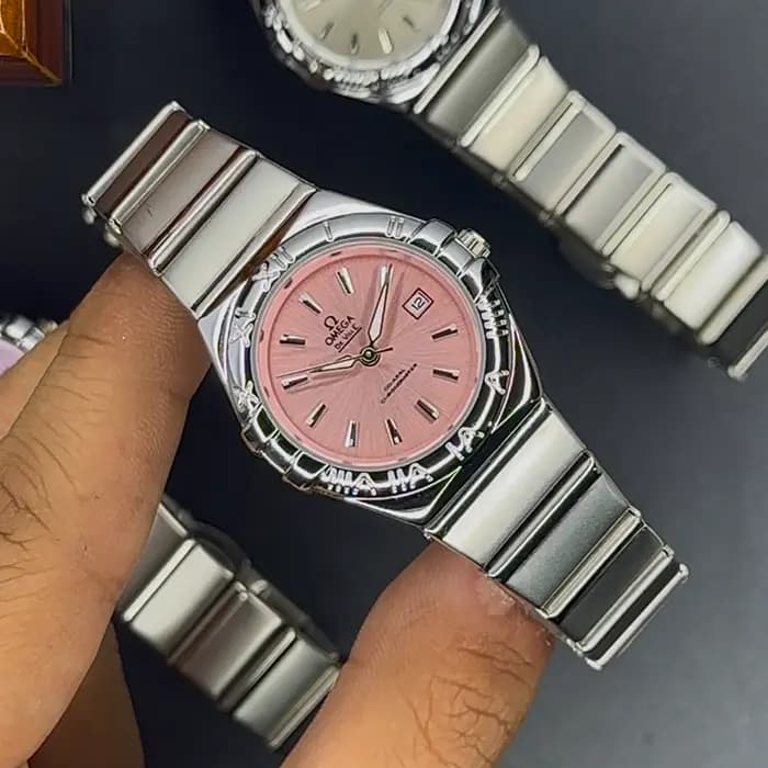 ساعت زنانه امگا کانسلیشن صفحه صورتی | OMEGA