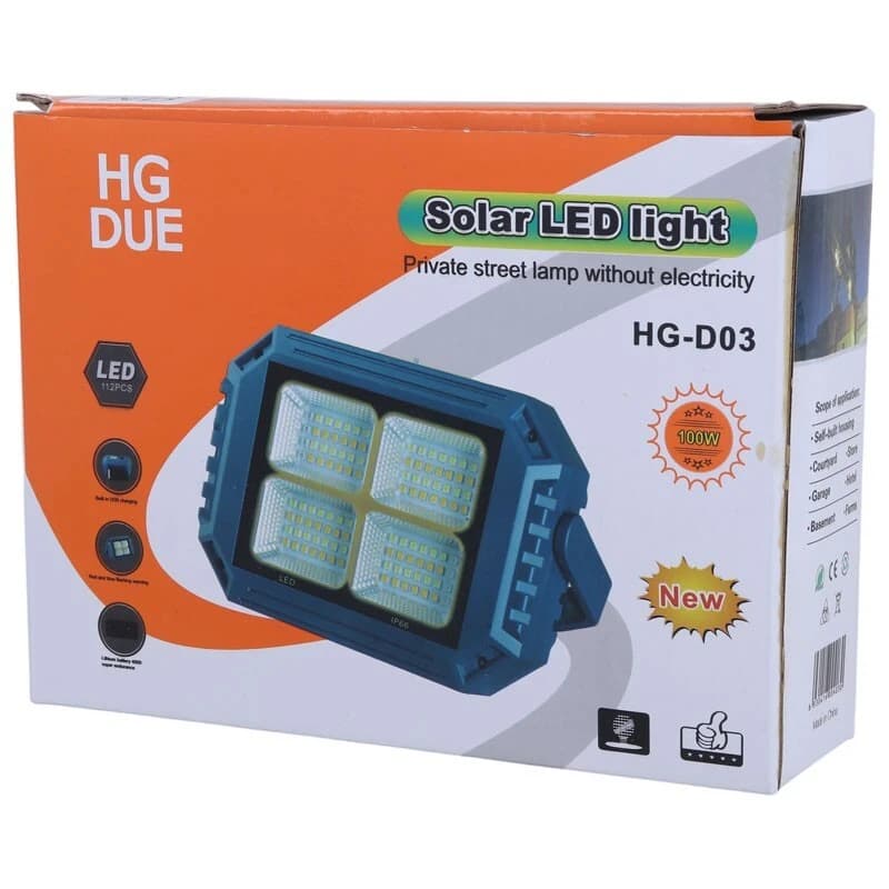 پروژکتور و پاوربانک خورشیدی Solar LED Light HG-D03 — تصویر ۶
