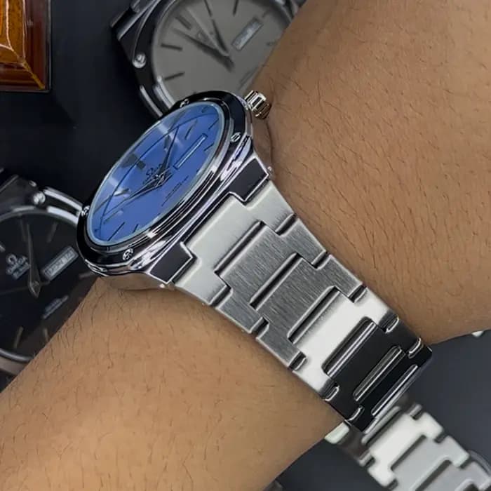 ساعت امگا مردانه دو تقویم صفحه آبی تیفانی| omega — تصویر ۲