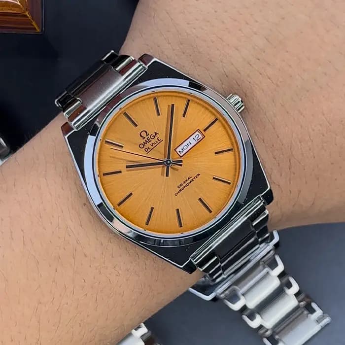 ساعت امگا مردانه دو تقویم نارنجی | omega
