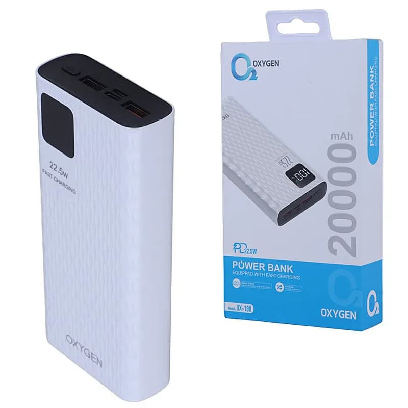 پاور بانک اکسیژن OXYGEN OX-180 ظرفیت 20000 میلی آمپر