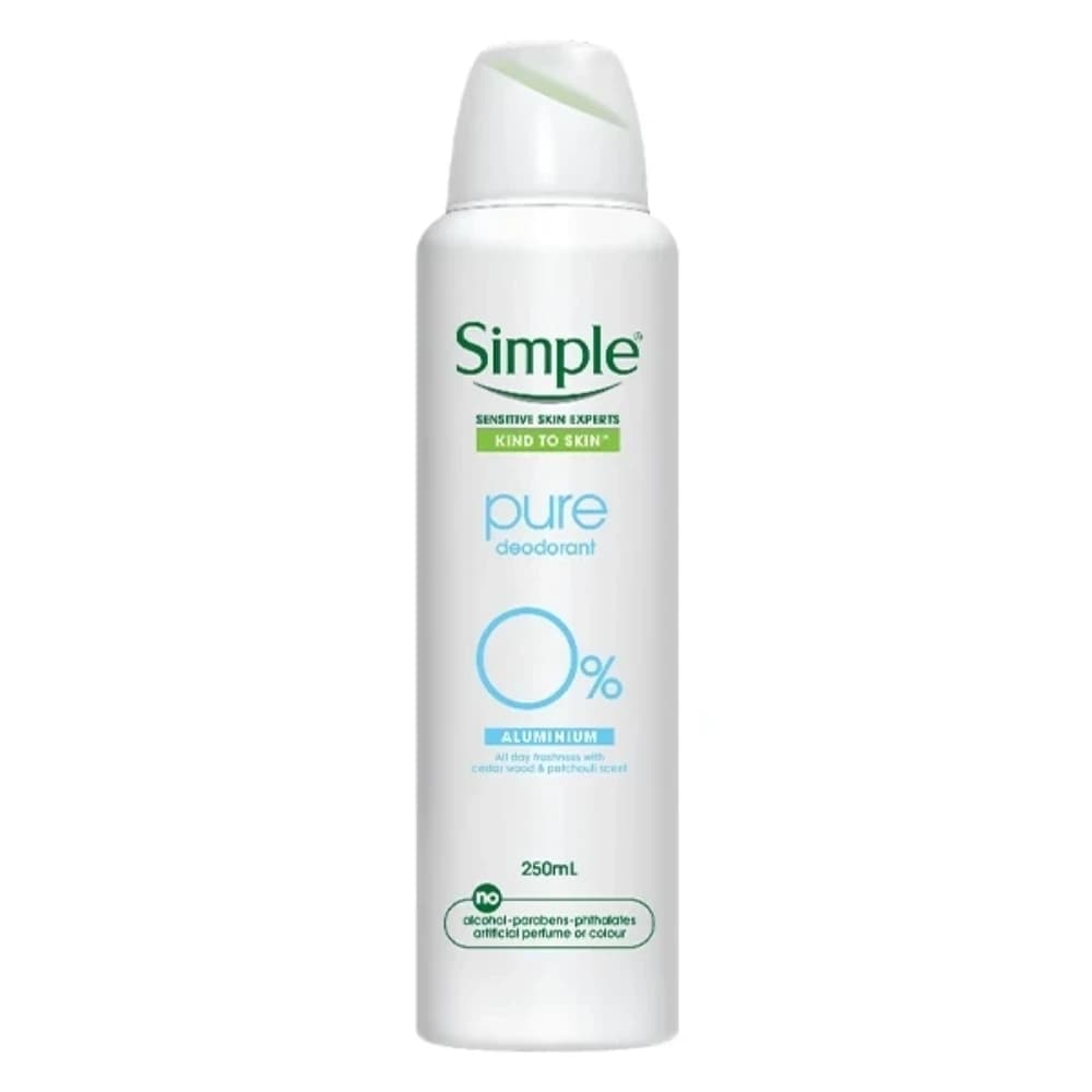 اسپری دئودورانت فاقد آلومینیوم سیمپل مدل pure — تصویر ۳