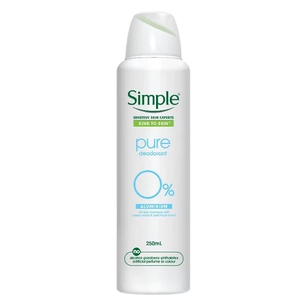 اسپری دئودورانت فاقد آلومینیوم سیمپل مدل pure — تصویر ۲