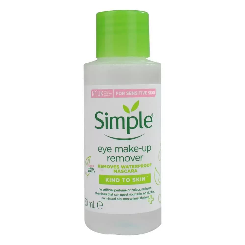 پاک‌کننده آرایش چشم سیمپل مدل kind to skin +مناسب حساس‌ترین پوست‌ها + 50 میلی‌لیتر