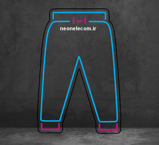 تابلو نئون شلوار (Pants) کد 142 با آداپتور