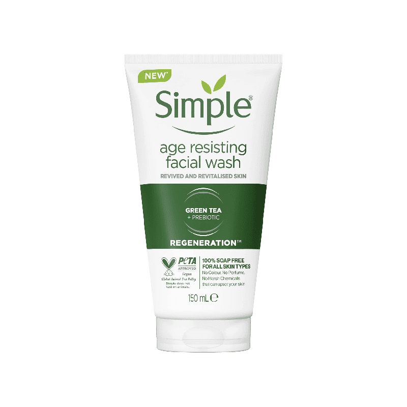 شوینده صورت ضد پیری چای سبز سیمپل [ژل شستشوی Age Resisting]