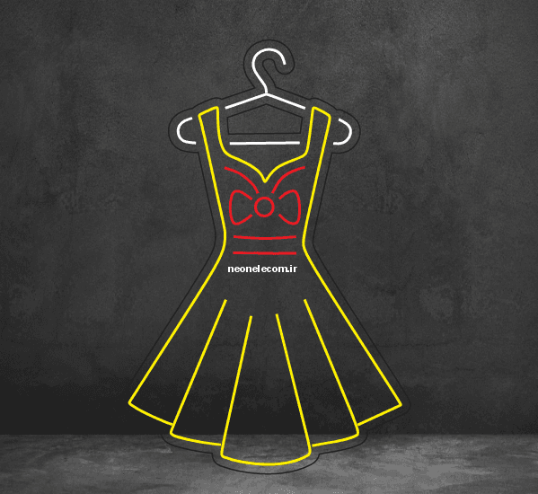 تابلو نئون لباس مجلسی (Dress) کد 134 با آداپتور