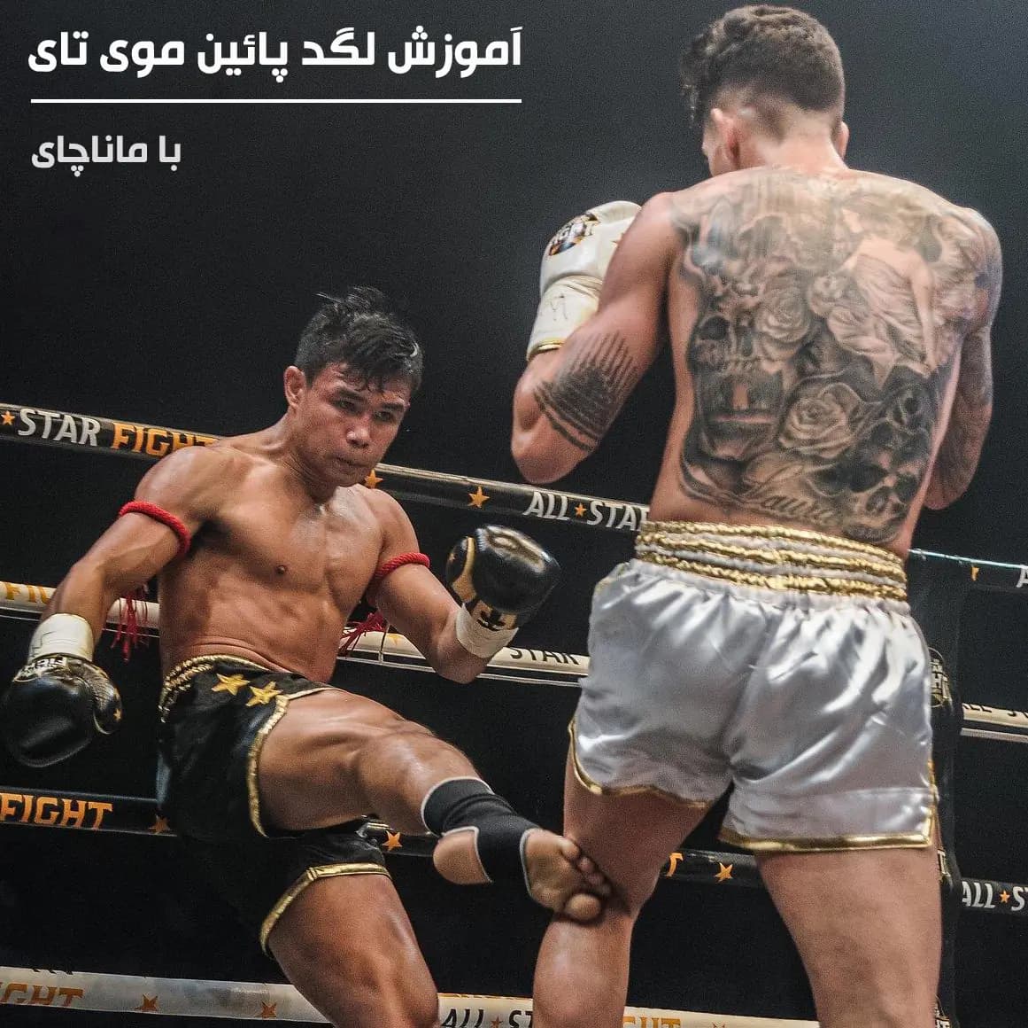 آموزش لگدهای پایین موی تای با ماناچای : زیرنویس فارسی