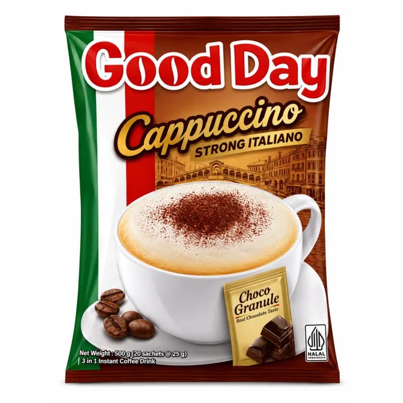 کاپوچینو گود دی مدل Strong Italiano بسته 20 عددی | Good Day Cappuccino Strong Italiano 3in1