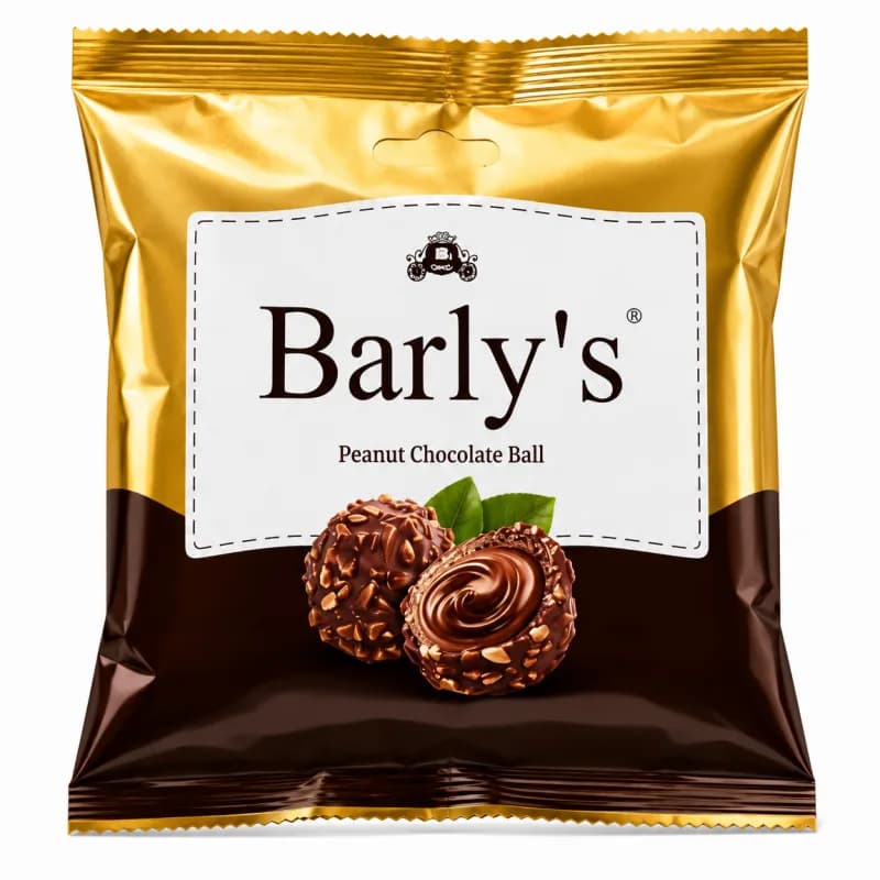 شکلات توپی مغز کرم شکلات و بادام‌زمینی بارلیز | Barly’s Peanut Chocolate Ball