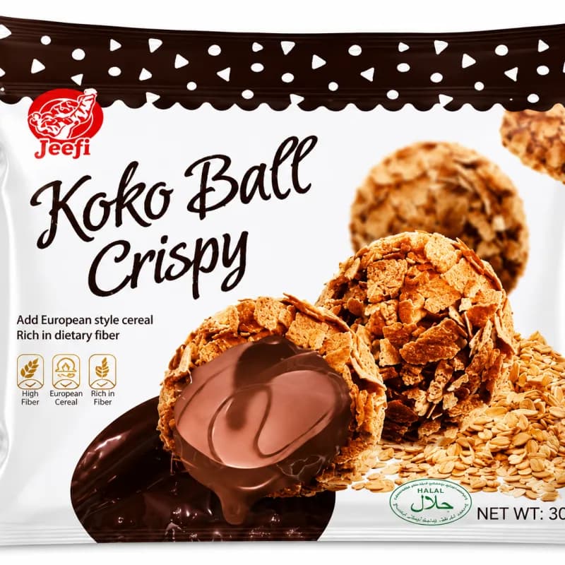 توپک غلات کریسپی با مغز شکلات جیفی (Koko Ball Crispy)؛ میان‌وعده ترد و خوشمزه 300 گرمی
