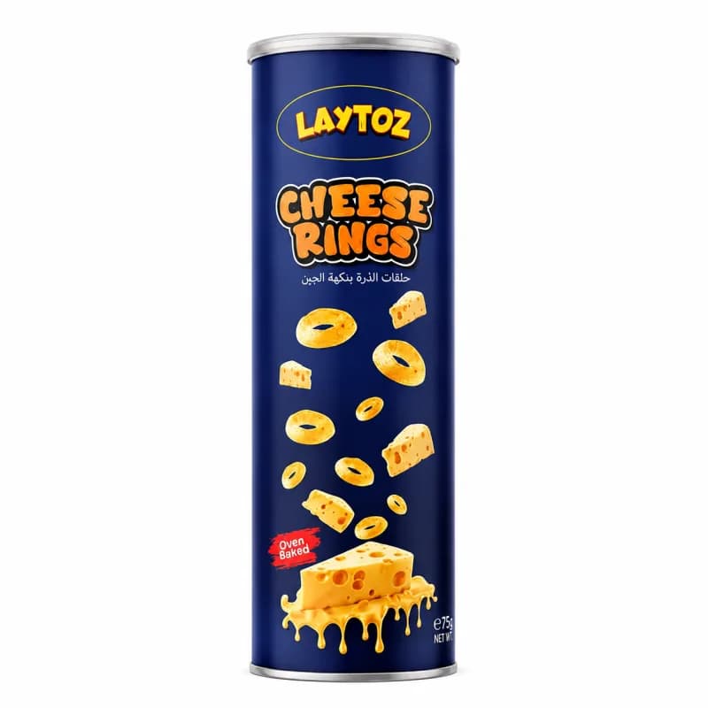 اسنک حلقه‌ای پنیری لیتوز 75 گرمی (Laytoz Cheese Rings)؛ میان‌وعده‌ای ترد و خوش‌طعم
