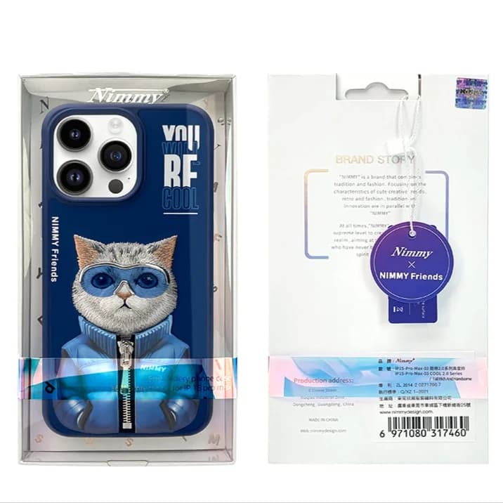 قاب طرحدار گربه آبی Blue Cat آیفون 14 پرو مکس برند Nimmy – iPhone 14 Pro Max Nimmy Blue Cat Design Case — تصویر ۲