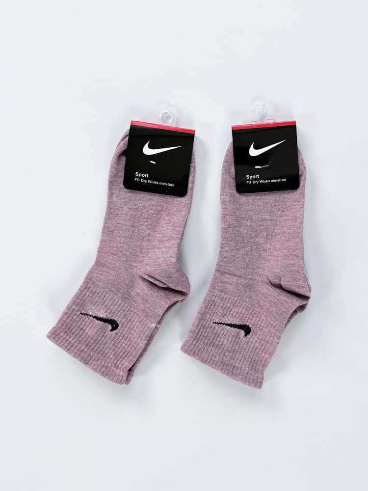 جوراب نیم ساق زنانه نخ پنبه صورتی کثیف برفکی نایکی Nike