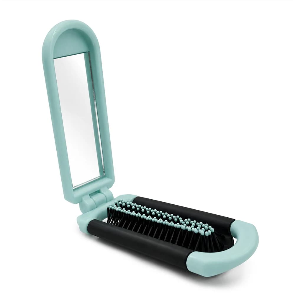 برس مو مسافرتی تاشو آینه‌دار مدل Pocket Mirror Brush