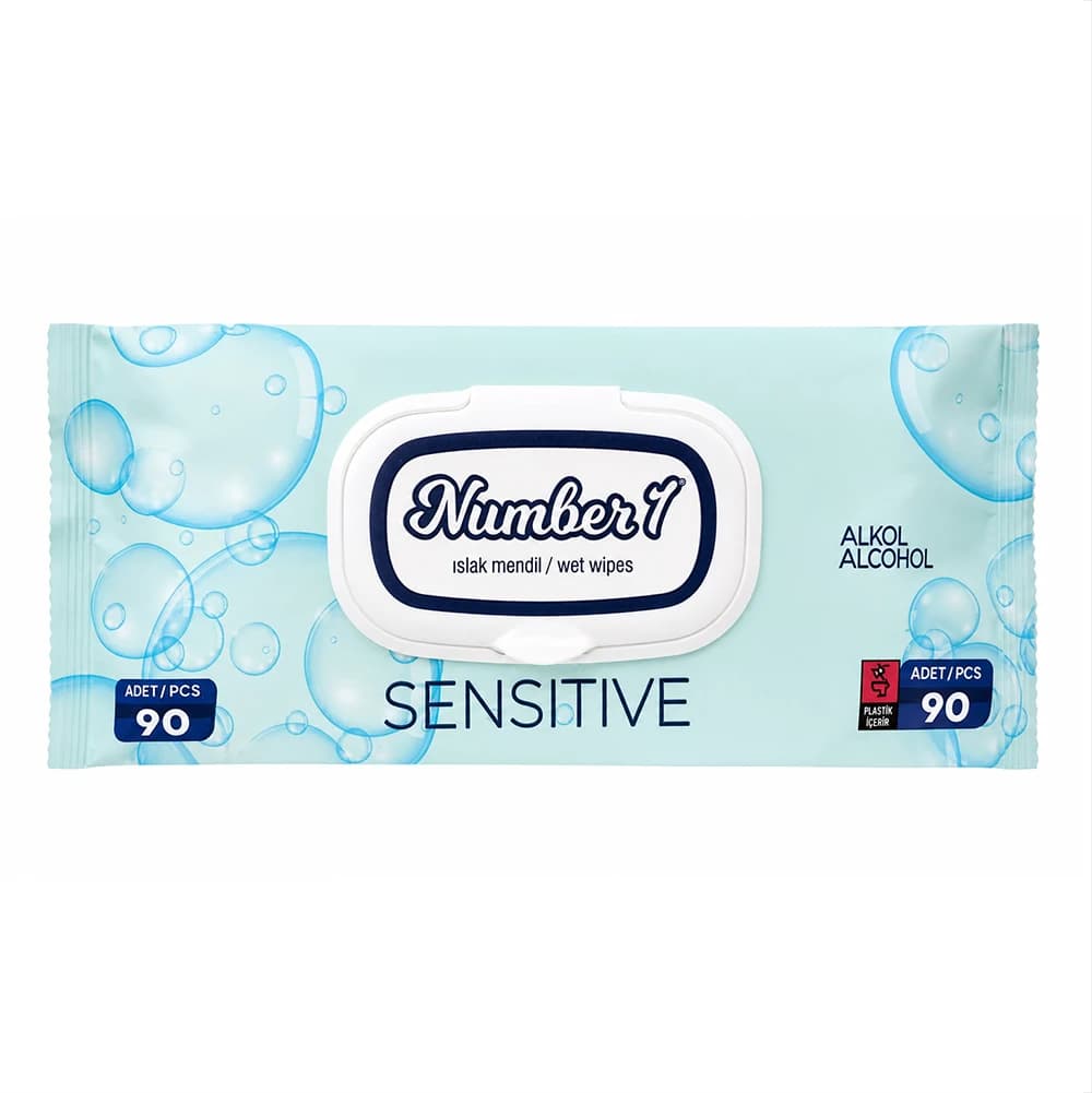 دستمال مرطوب کودک نامبر وان Sensitive بسته 90 عددی مناسب پوست حساس